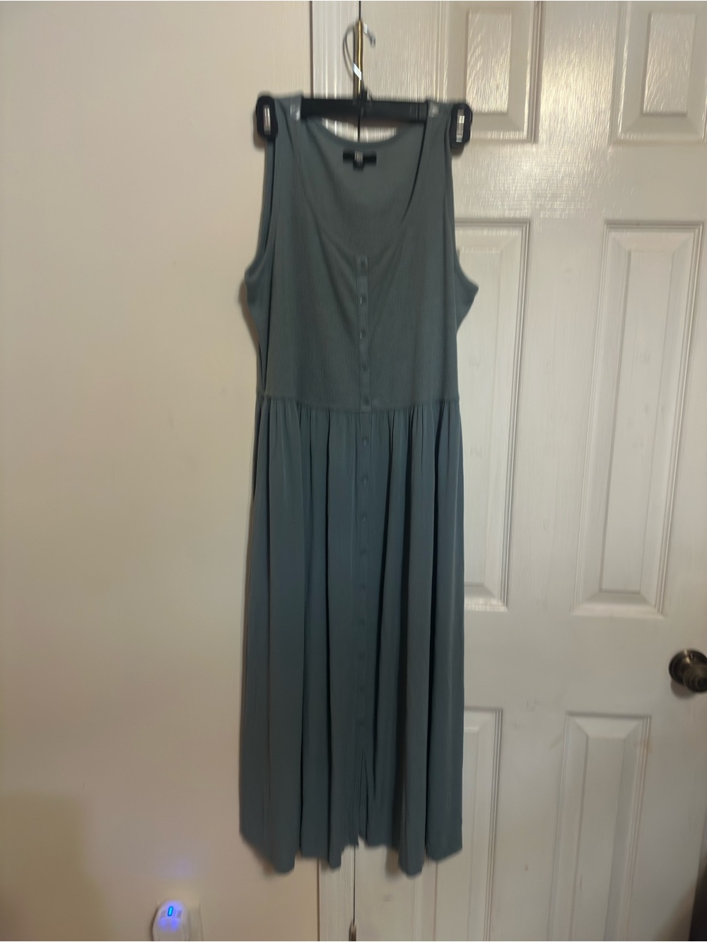 Frye Sleeveless Button-Front Midi Dress in Teal
